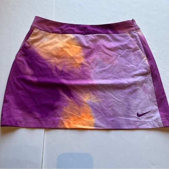 Nike Golf Women's Purple and Orange Skirt Lined, 4 pockets Dri-fit Size 10 - Picture 1 of 6